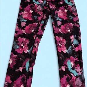 lululemon athletica Pink and Black Floral Leggings
